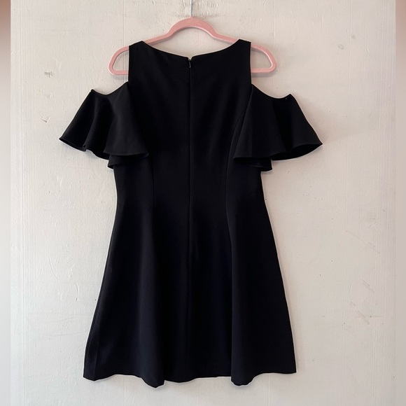 Eliza J Crepe Cold-Shoulder Fit and Flare Dress Size 12 - Picture 5 of 9